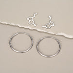 Sterling Silver Serotonin Molecule Charms for Hoop Earrings or Necklace