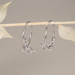 Sterling Silver Serotonin Molecule Hoop Earrings