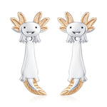Sterling Silver Two-Tone Axolotl Stud Earrings