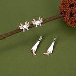 Sterling Silver Two-Tone Axolotl Stud Earrings