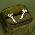Sterling Silver Two-Tone Axolotl Stud Earrings