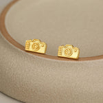 Sterling Silver Camera Stud Earrings