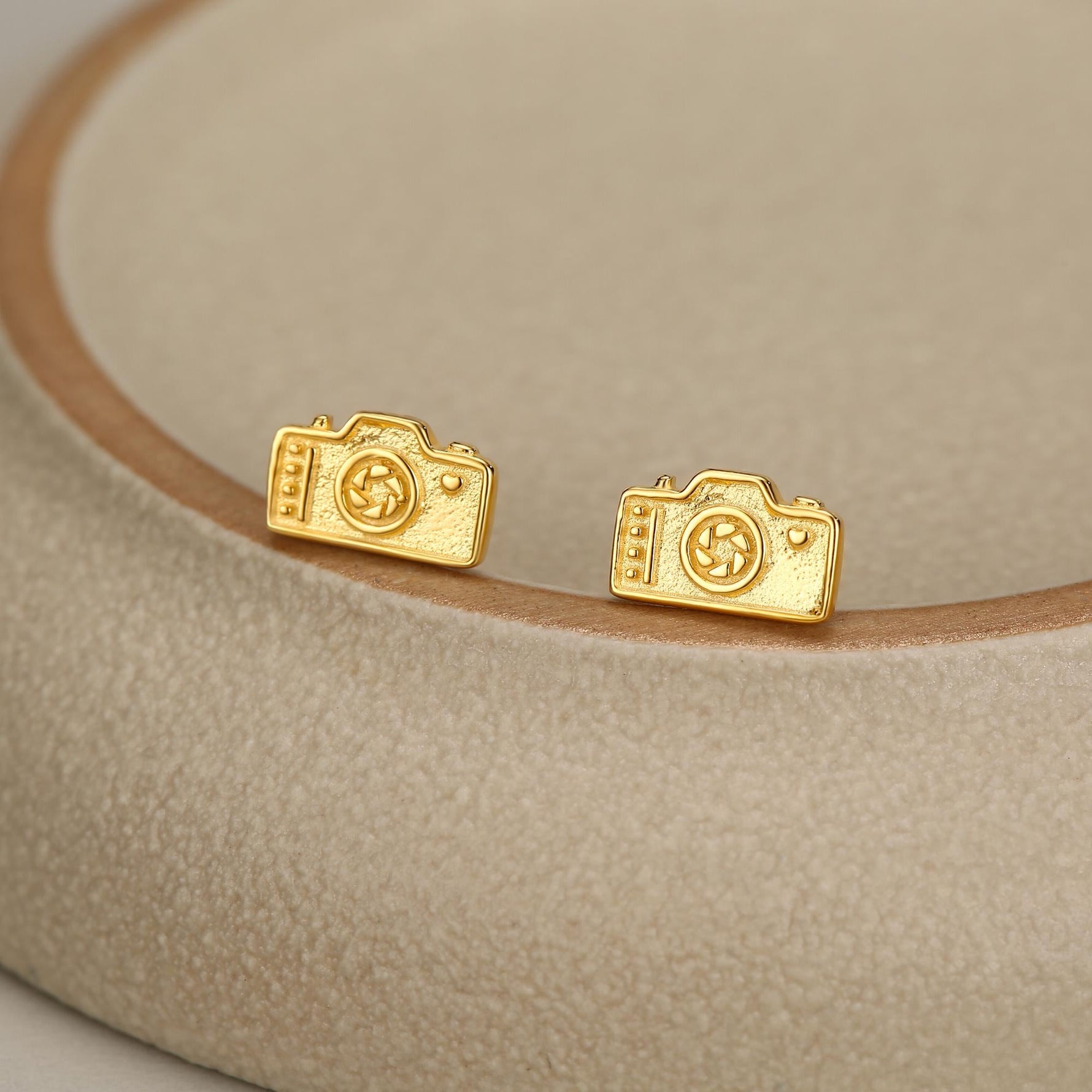 Sterling Silver Camera Stud Earrings