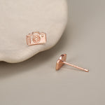 Sterling Silver Camera Stud Earrings