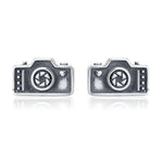 Sterling Silver Camera Stud Earrings