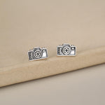 Sterling Silver Camera Stud Earrings