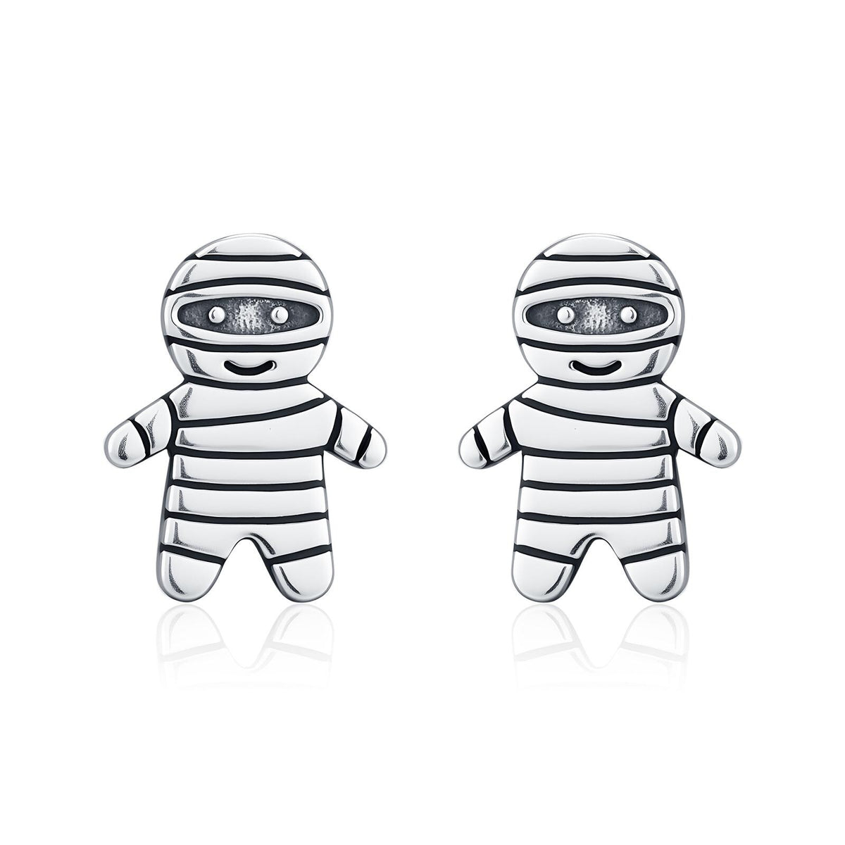 Sterling Silver Mummy Stud Earrings