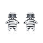 Sterling Silver Mummy Stud Earrings