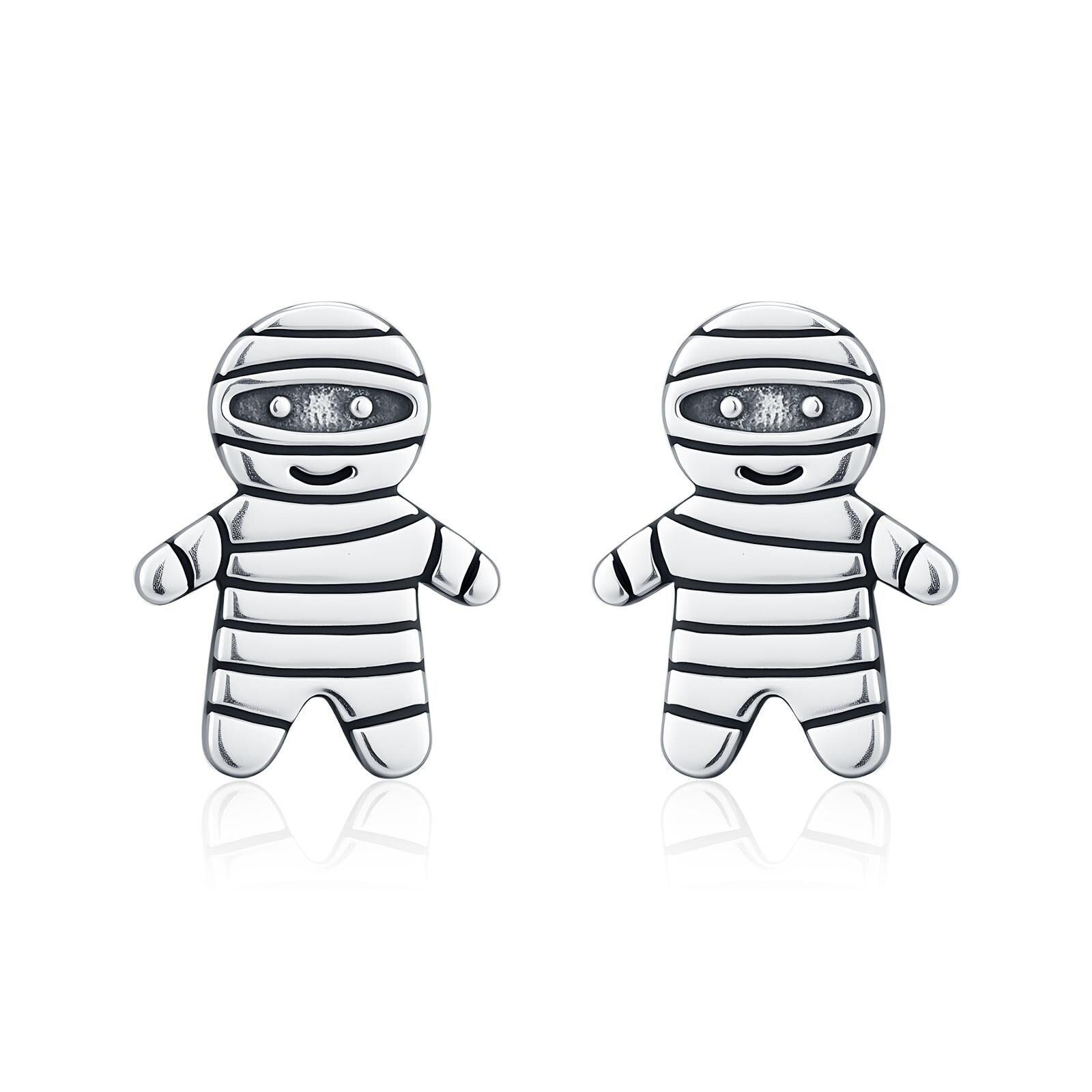Sterling Silver Mummy Stud Earrings