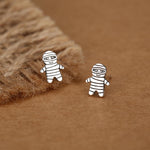Sterling Silver Mummy Stud Earrings