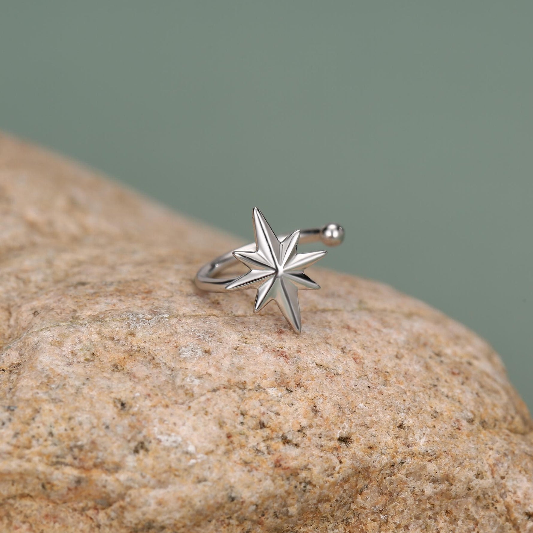 Sterling Silver North Star Ear Cuff