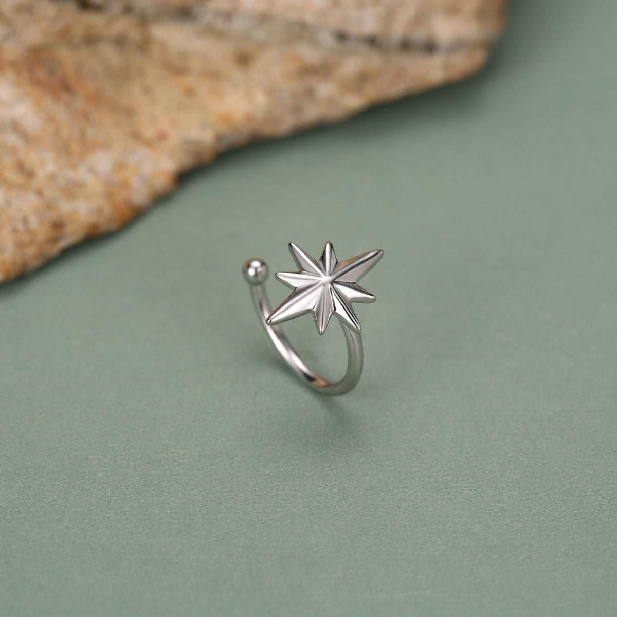 Sterling Silver North Star Ear Cuff