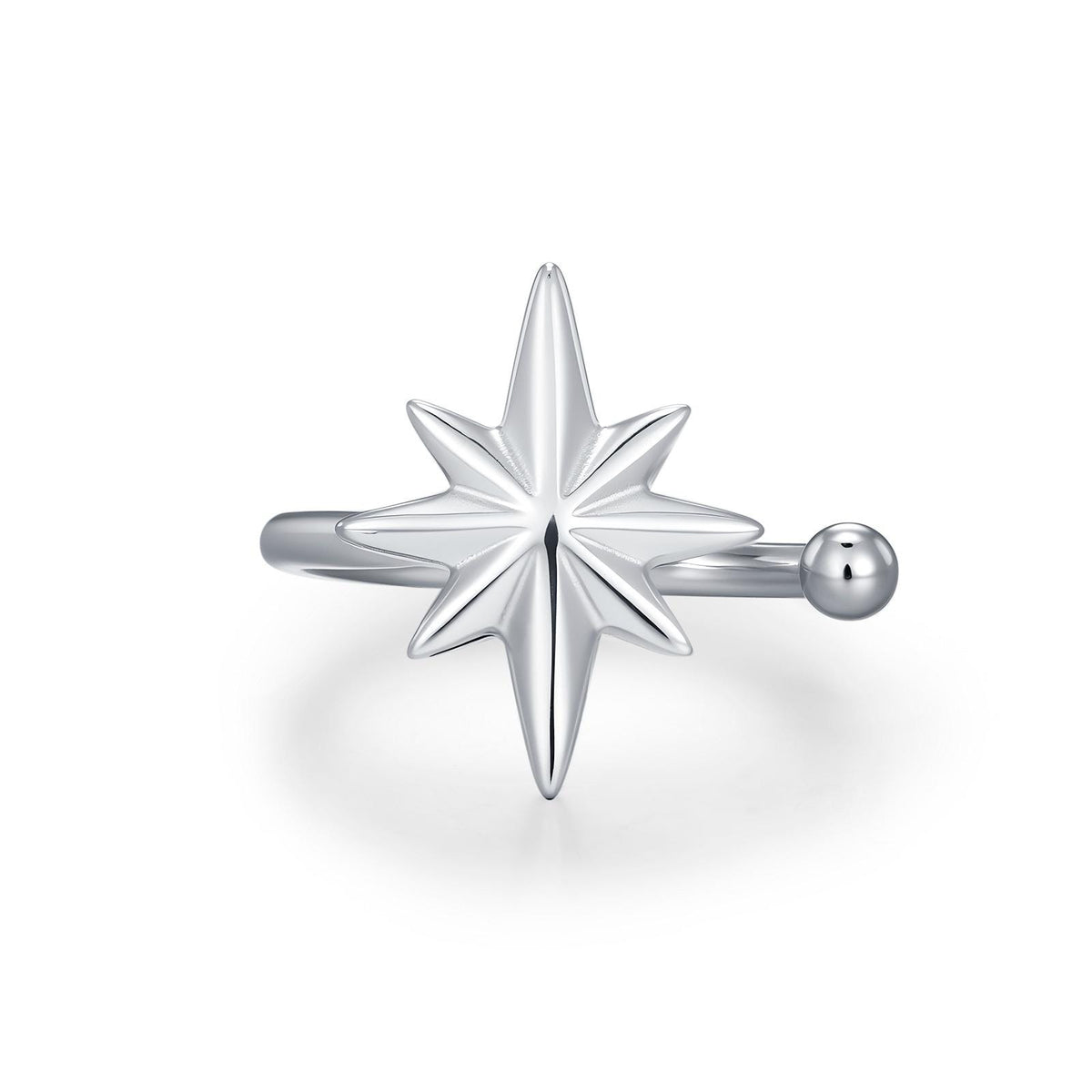 Sterling Silver North Star Ear Cuff