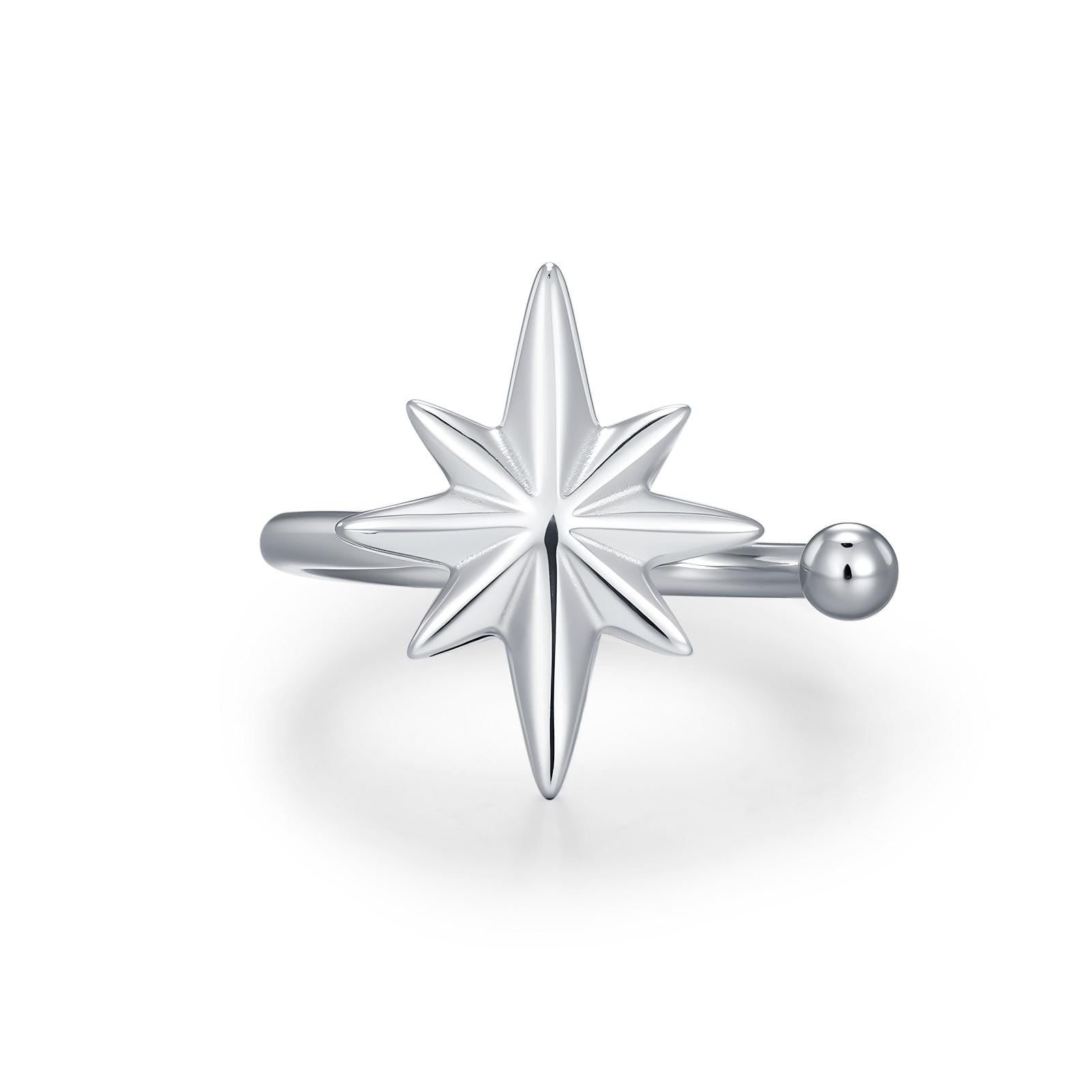 Sterling Silver North Star Ear Cuff