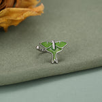 Sterling Silver Green Luna Moth Ear Cuff