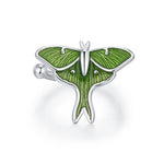 Sterling Silver Green Luna Moth Ear Cuff