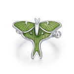Sterling Silver Green Luna Moth Ear Cuff