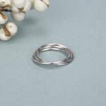 Sterling Silver 3 Band Interlocking Ring