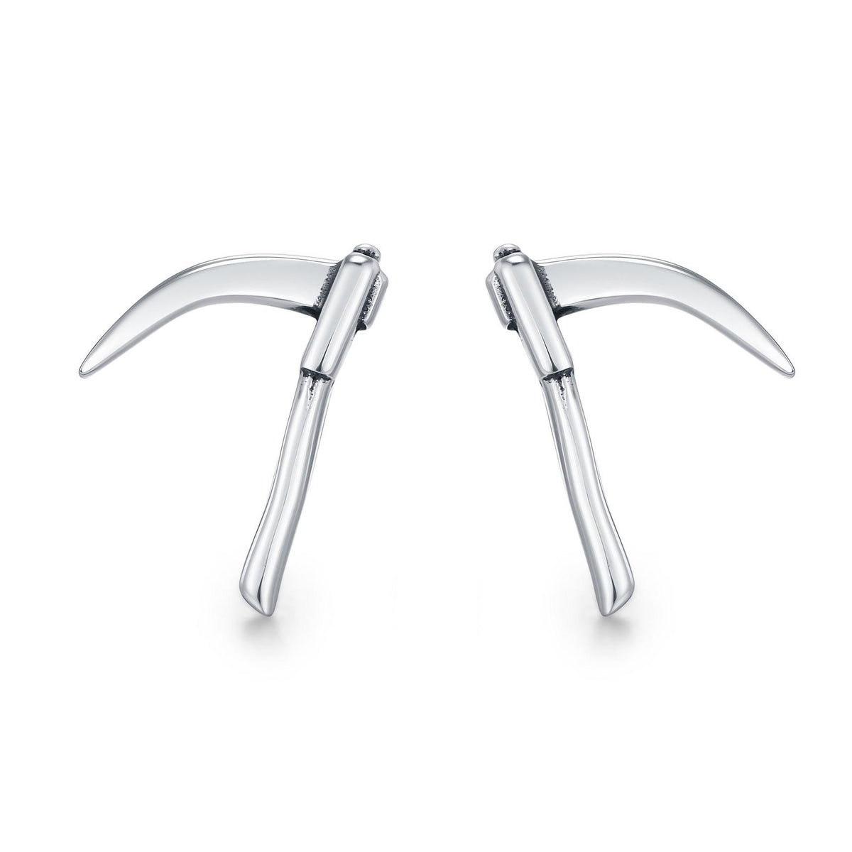 Sterling Silver Scythe Stud Earrings