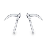 Sterling Silver Scythe Stud Earrings