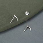 Sterling Silver Scythe Stud Earrings