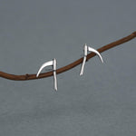 Sterling Silver Scythe Stud Earrings