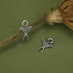 Sterling Silver Luna Moth Charm Hoop Earrings