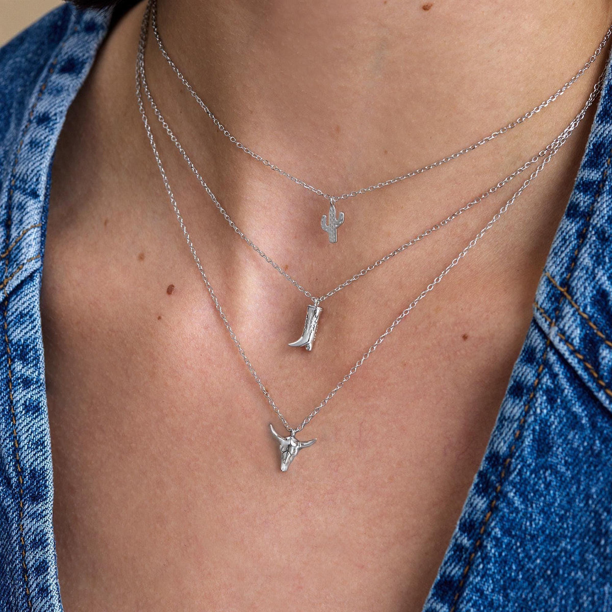 Cowboy Boot Pendant Necklace