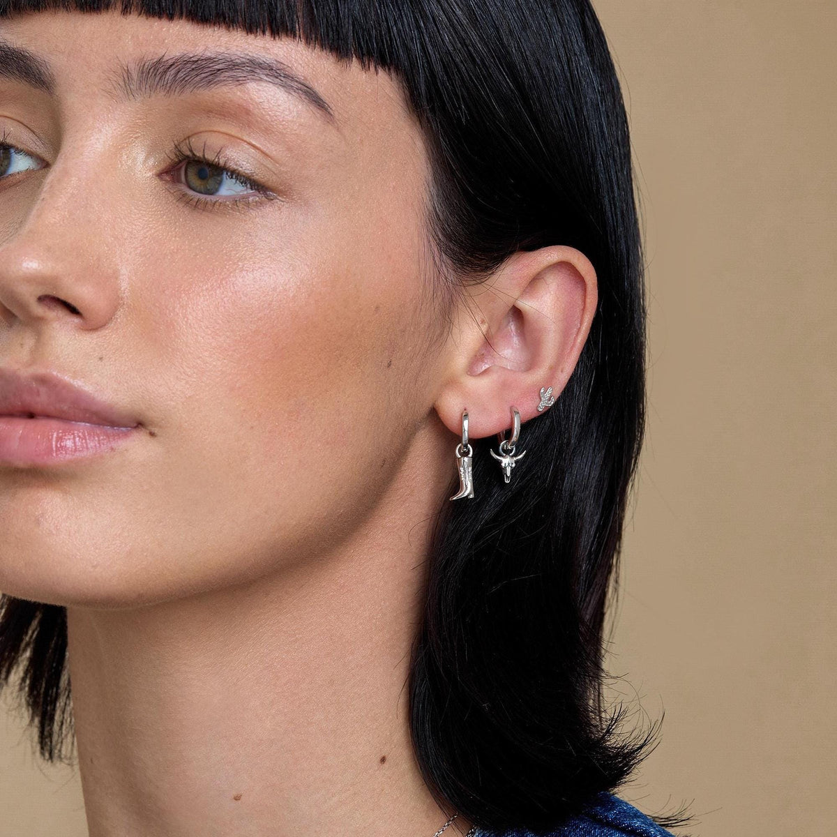 Extra Tiny Cactus Stud Earrings in Sterling Silver, Silver, Gold or Rose Gold, Dainty Stacking Earrings, Nature Inspired