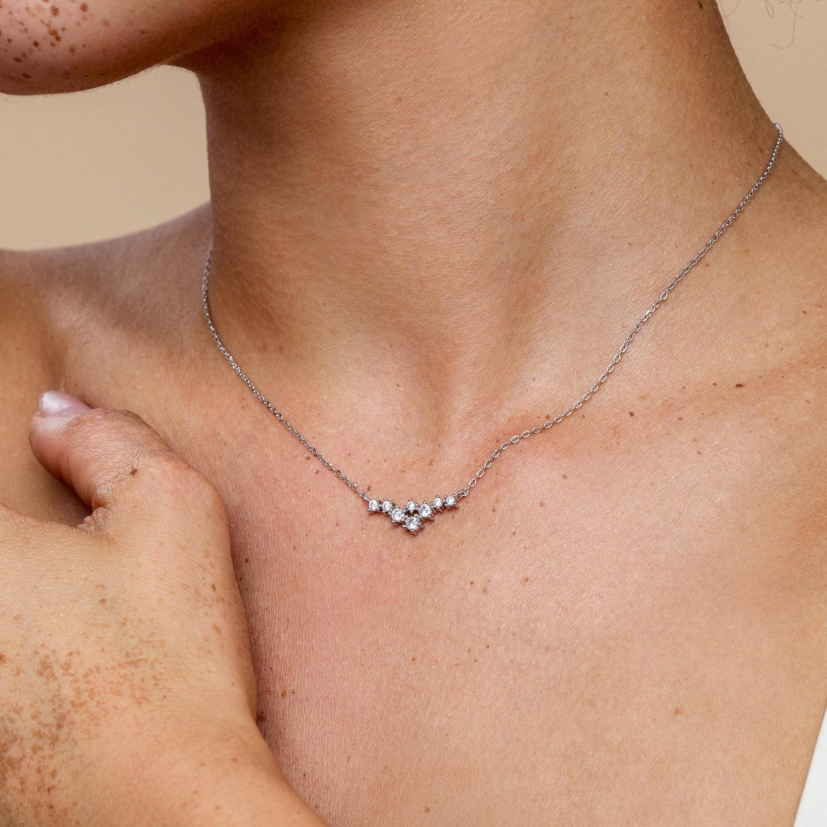 Constellation CZ Cluster Charm Necklace