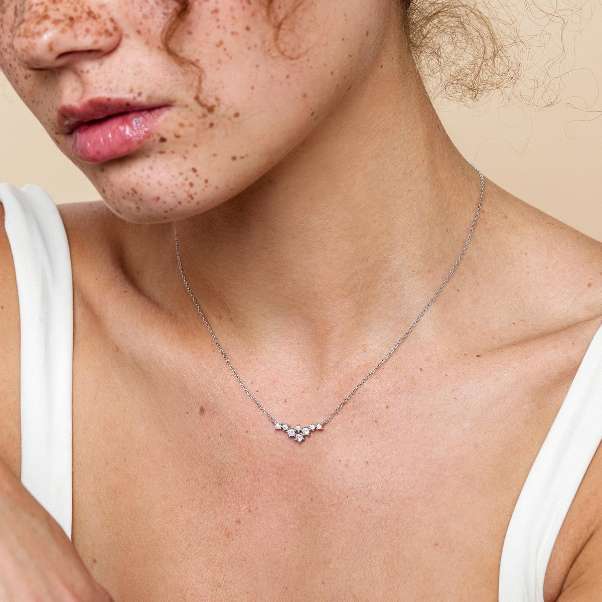 Constellation CZ Cluster Charm Necklace