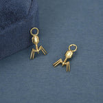 Sterling Silver Bacteriophage Charm Hoop Earrings