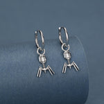 Sterling Silver Bacteriophage Charm Hoop Earrings