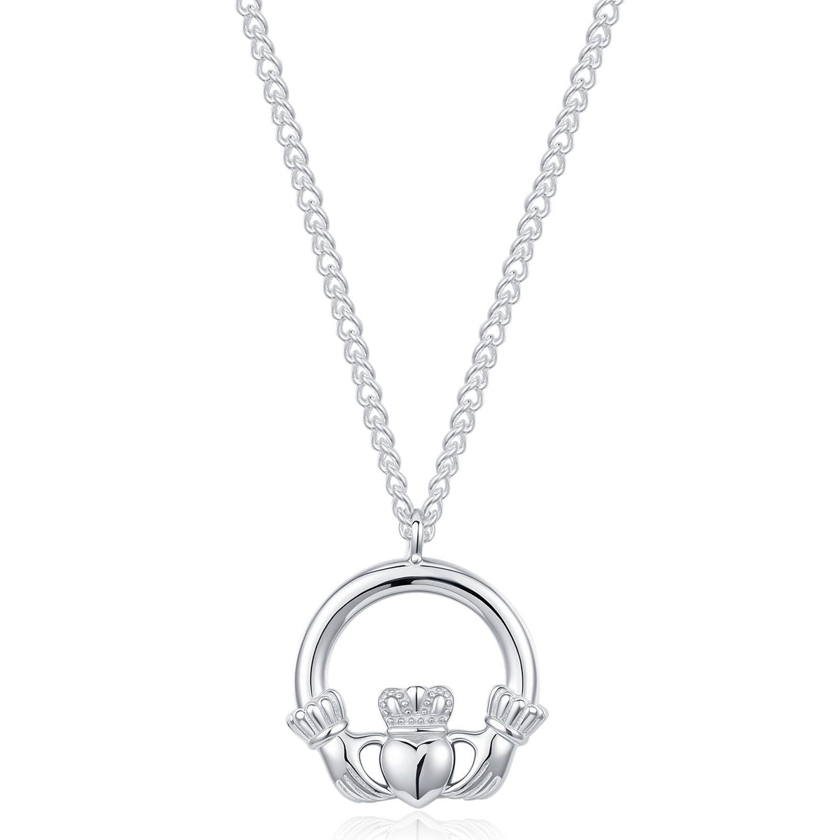 Sterling Silver Claddagh Pendant Necklace