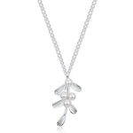 Sterling Silver Pearl Mistletoe Necklace