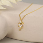 Sterling Silver Pearl Mistletoe Necklace