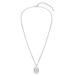 Lily of the Valley Birth Flower Oval Pendant Necklace