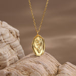 Lily of the Valley Birth Flower Oval Pendant Necklace
