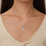 Lily of the Valley Birth Flower Oval Pendant Necklace
