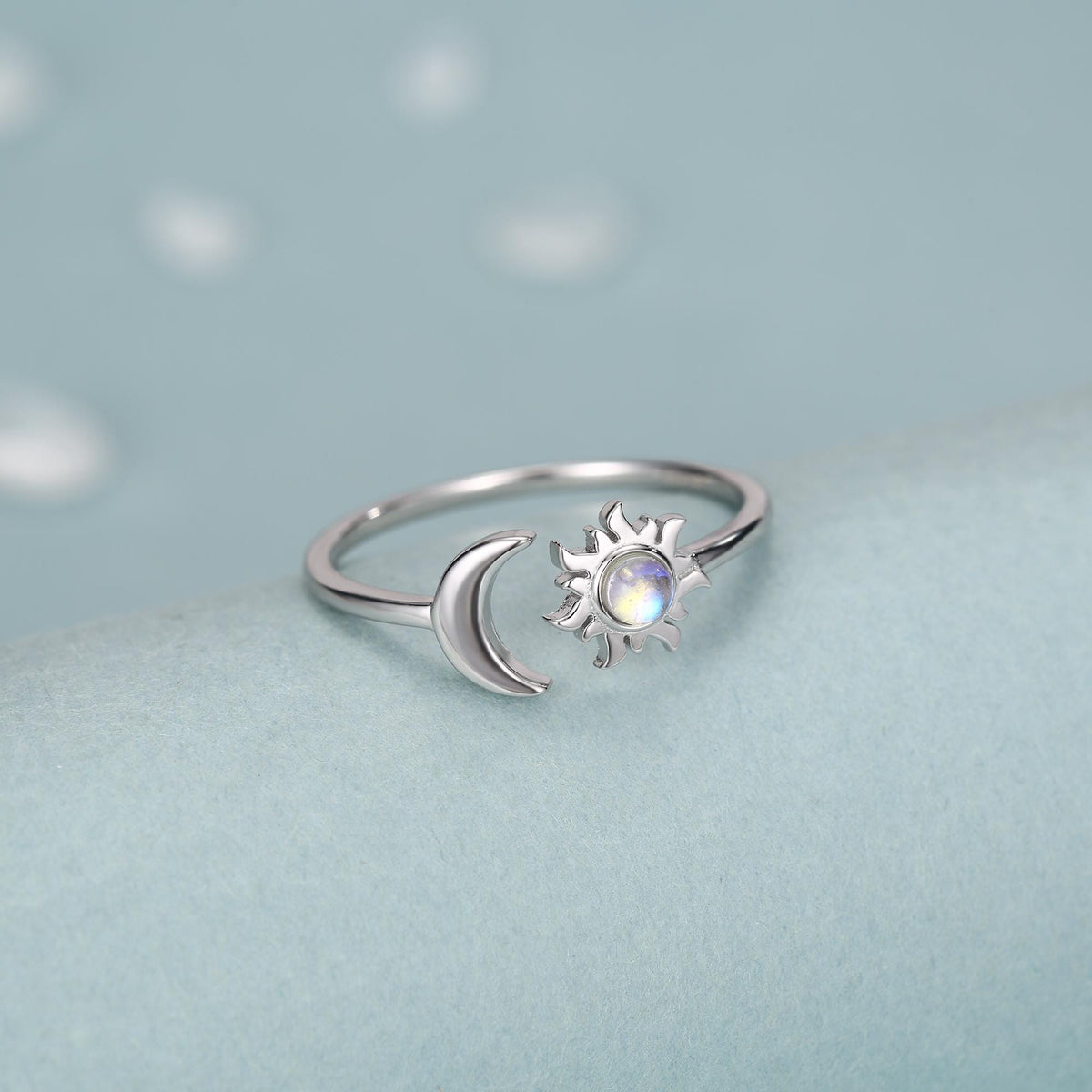 Moonstone Sun & Moon Open Ring