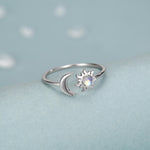 Moonstone Sun & Moon Open Ring