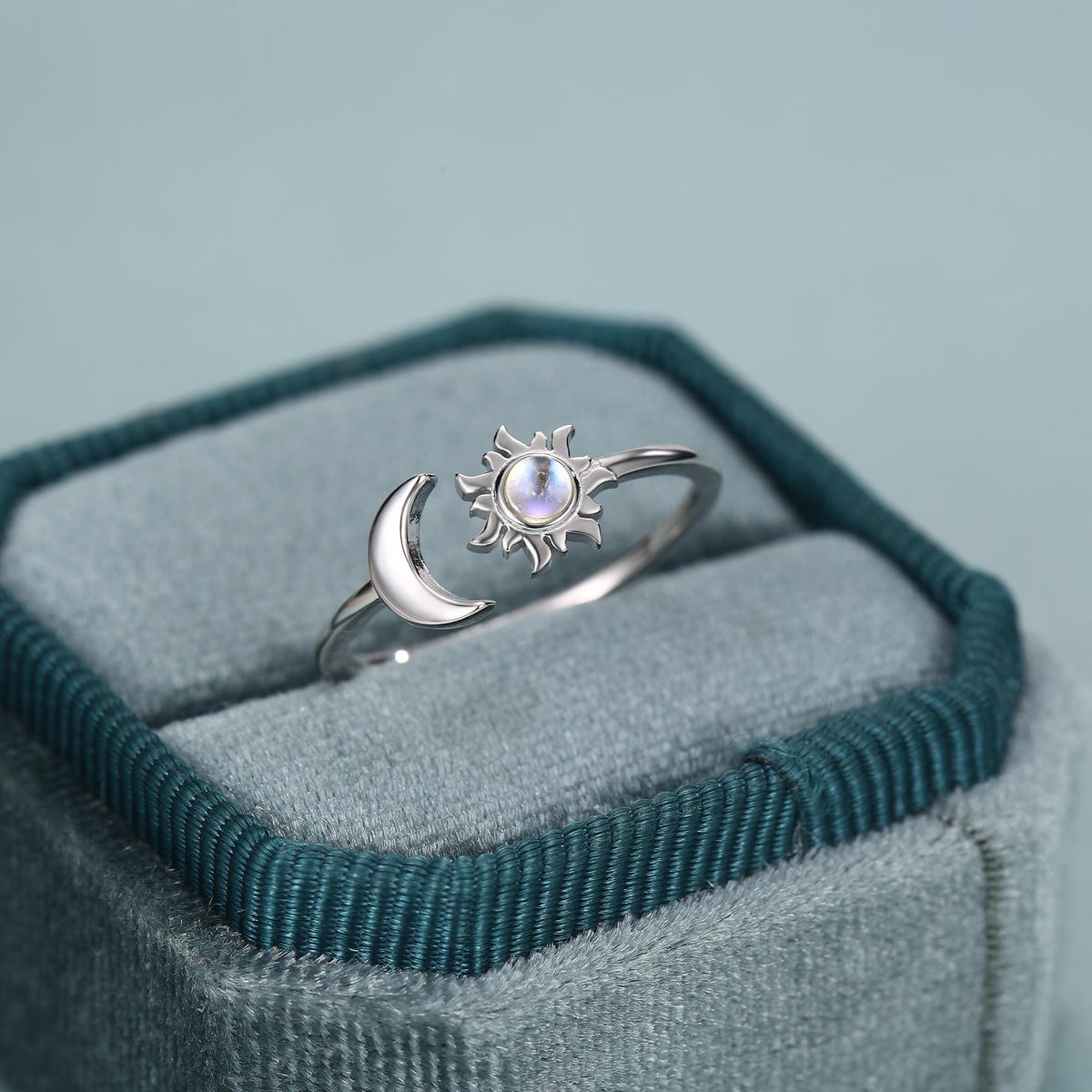 Moonstone Sun & Moon Open Ring