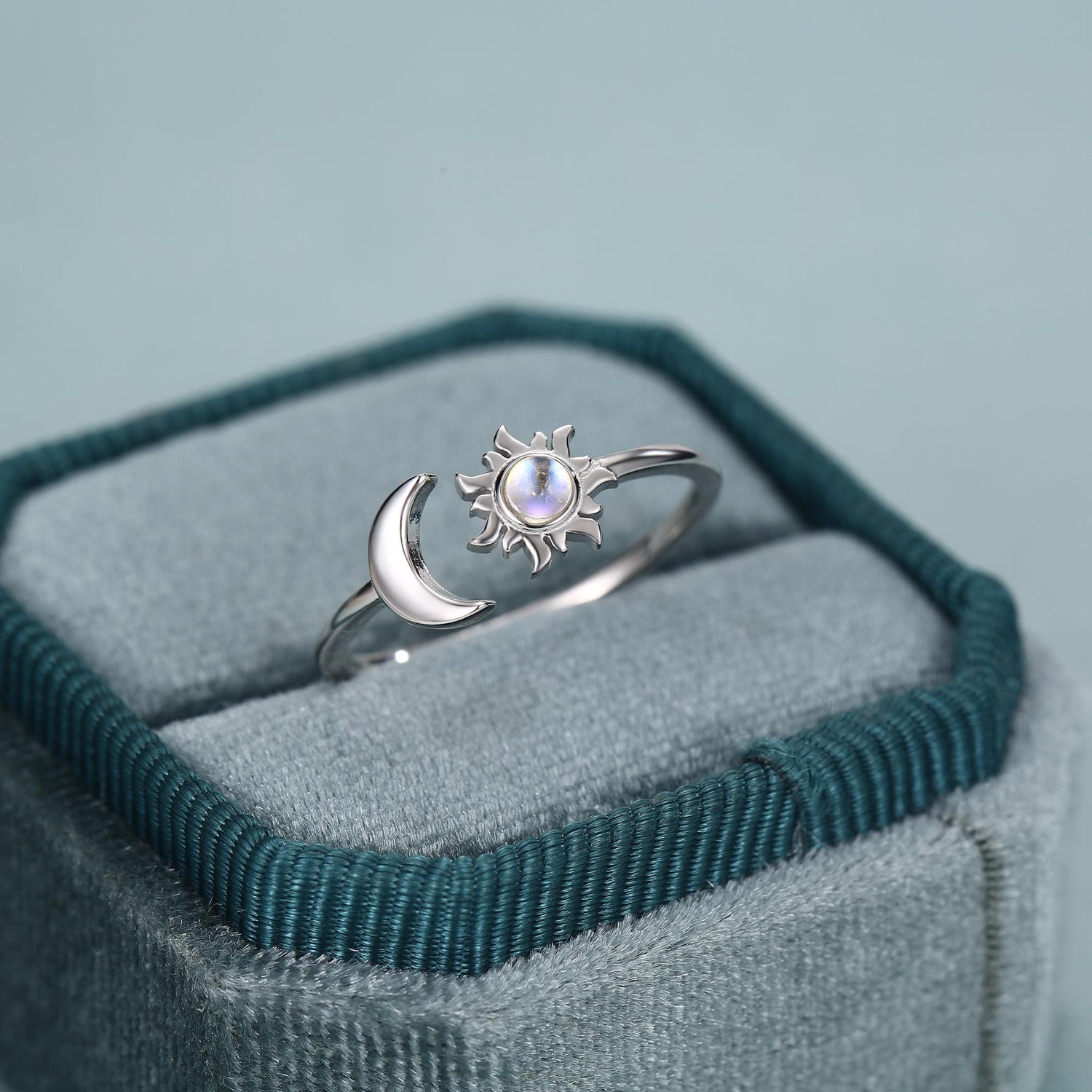 Moonstone Sun & Moon Open Ring