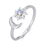 Moonstone Sun & Moon Open Ring
