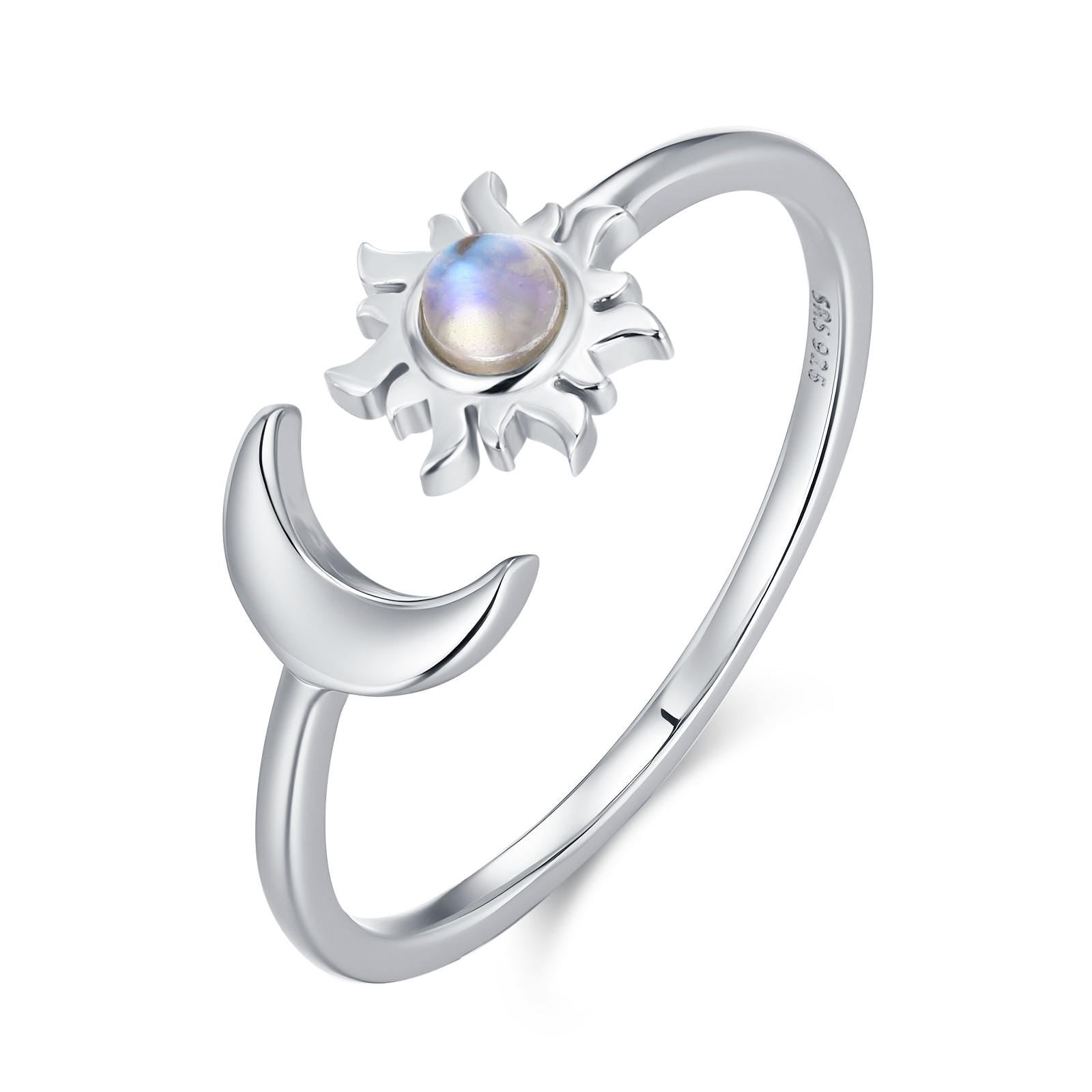 Moonstone Sun & Moon Open Ring