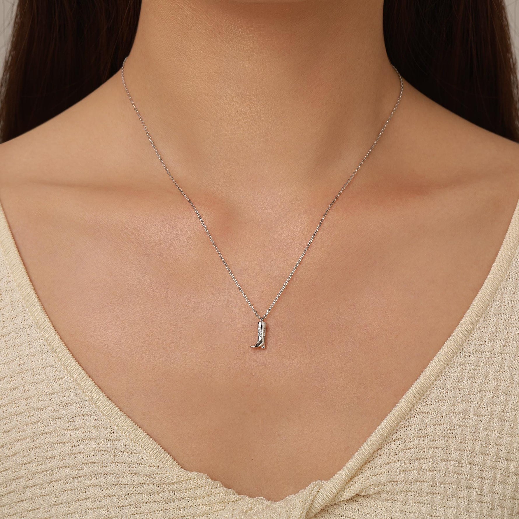 Cowboy Boot Pendant Necklace