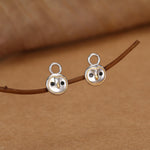 Super Cute Barn Owl Huggie Earrings in Sterling Silver - Cute Baby Owl Huggie Hoops, Detachable Owl Charm Hoops