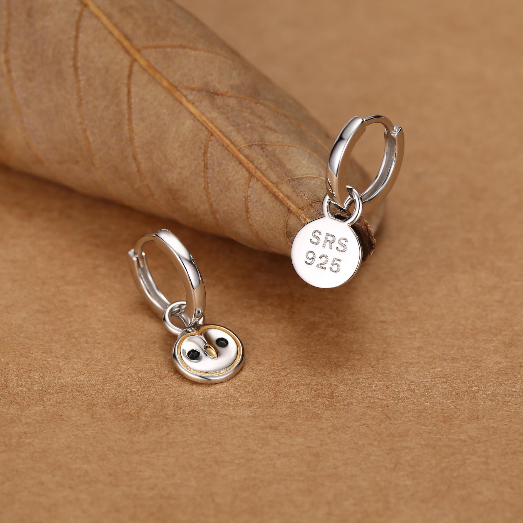 Owl Earring Charms for Hoops in Sterling Silver