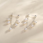 Sterling Silver Genuine Pearl and Chain Jacket Earrings in Sterling Silver, Silver or Gold, Tiny Ear Jacket, Irregular Shaped Pearls