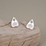 Sterling Silver Ouija Planchette Stud Earrings